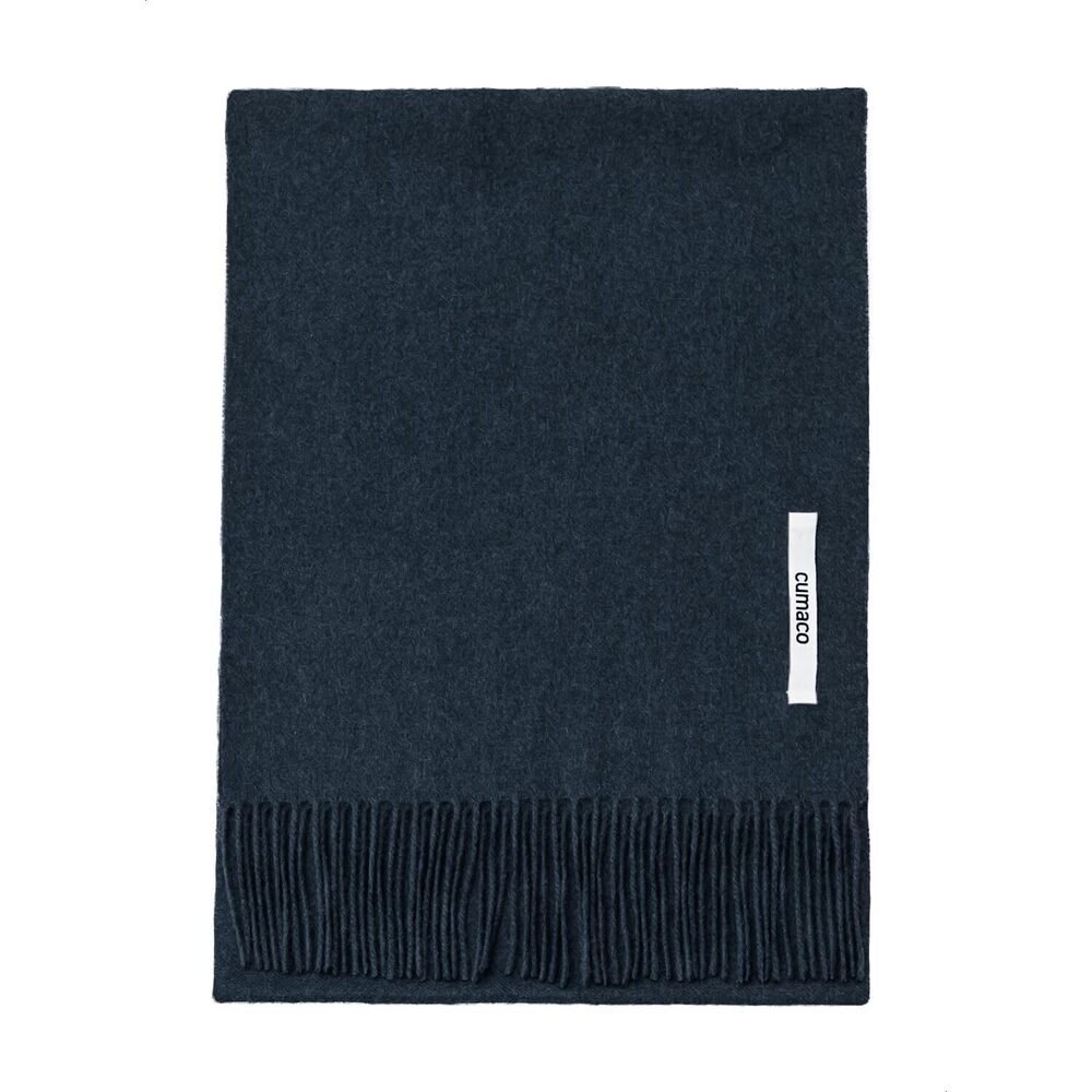 6836 14.denim Blue Cashmere Scarf Large Thick